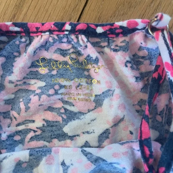 Kids Pink and Blue Patterned Romper - Picture 2 of 2